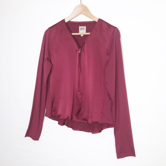 G.O. Silk go, zippy, redux Burgundy top - Picture 5 of 10